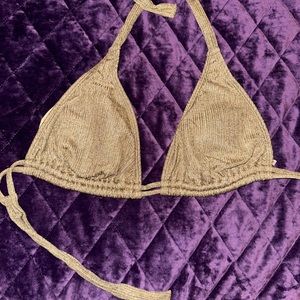 Luli Fama Triangle Swim size  DD shimmery gold